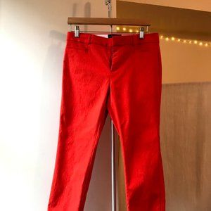 Banana Sloan Texture Slim Ankle Pants Red/Orange